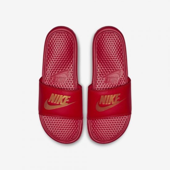 Nike Benassi | University Red / Metallic Gold - Click Image to Close
