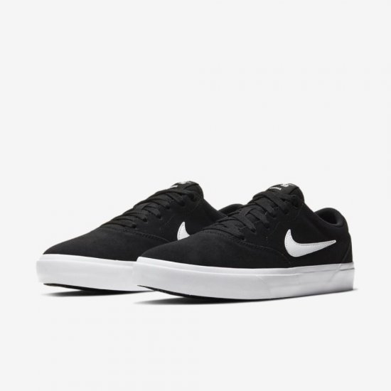 Nike SB Charge Suede | Black / Black / White - Click Image to Close
