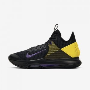 LeBron Witness 4 | Black / Opti Yellow / White / Voltage Purple