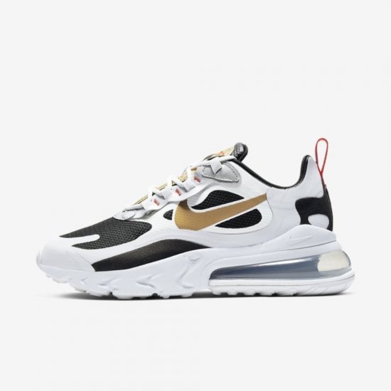 Nike Air Max 270 React | Vast Grey / Black / Metallic Gold / Sail - Click Image to Close