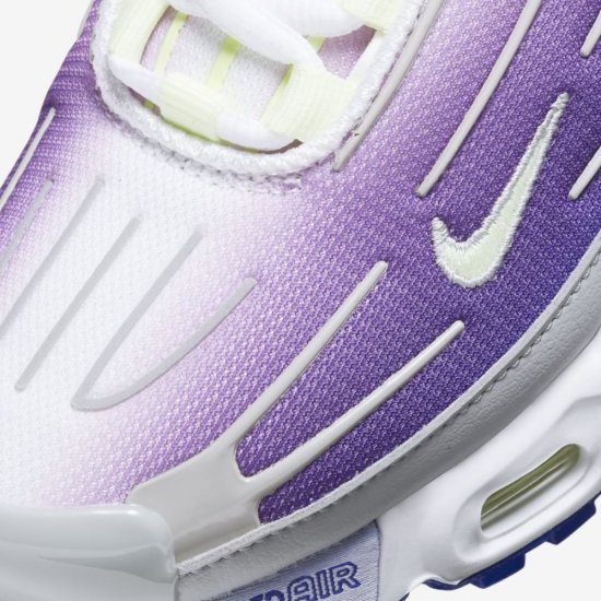 Nike Air Max Plus 3 | Light Smoke Grey / Purple Nebula / Hyper Blue / Barely Volt - Click Image to Close