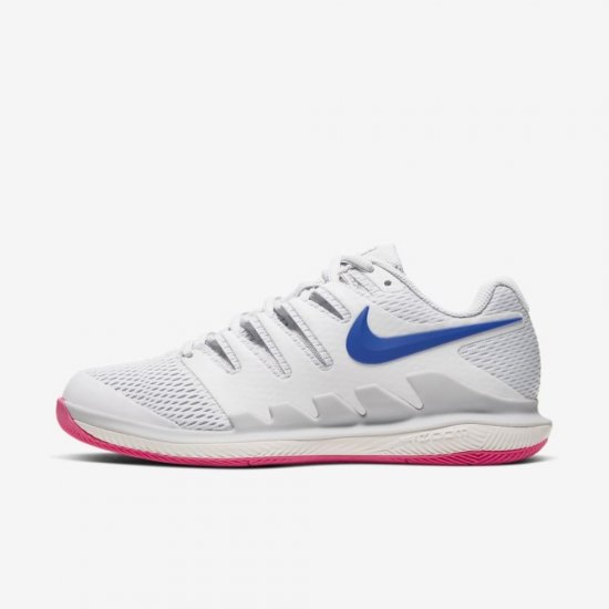 NikeCourt Air Zoom Vapor X | Pure Platinum / Metallic Platinum / Pink Blast / Racer Blue - Click Image to Close