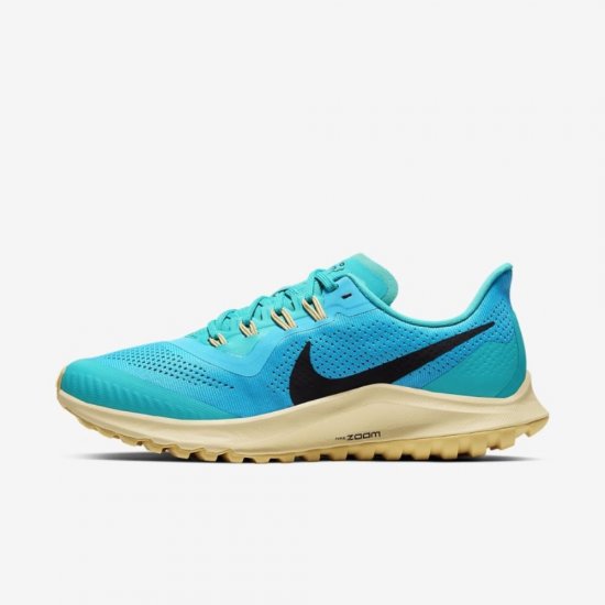 Nike Air Zoom Pegasus 36 Trail | Light Current Blue / Teal Nebula / Celestial Gold / Oil Grey - Click Image to Close
