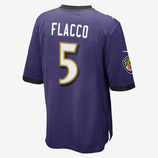 NFL Baltimore Ravens American Football Game Jersey (Joe Flacco) | New Orchid / Black - Click Image to Close