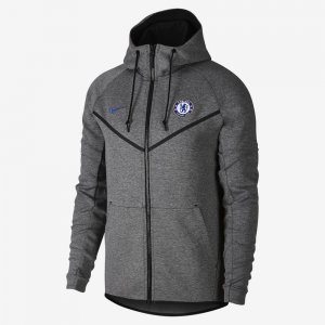 Chelsea FC Tech Fleece Windrunner | Carbon Heather / Rush Blue