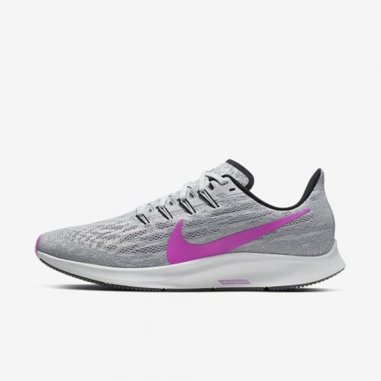 Nike Air Zoom Pegasus 36 | Pure Platinum / Cool Grey / Black / Hyper Violet - Click Image to Close