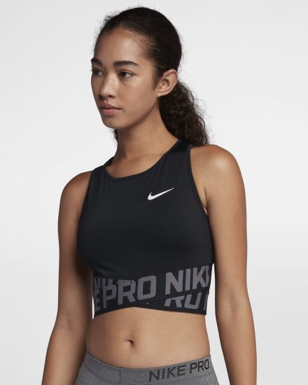 Nike Pro Cropped | Black / Black / White - Click Image to Close