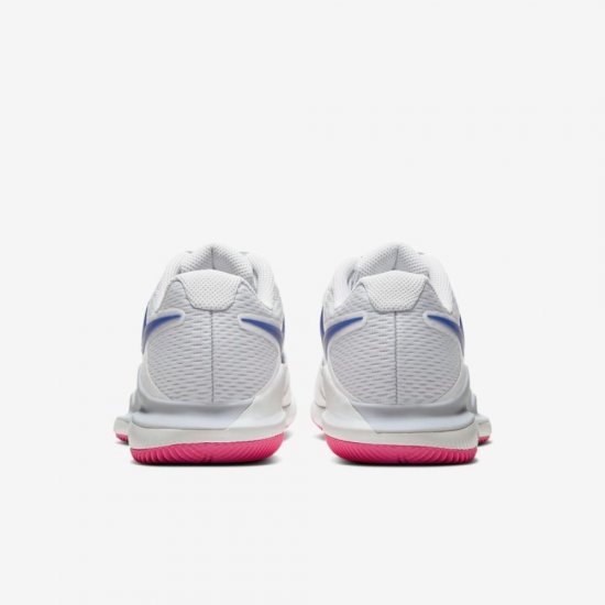 NikeCourt Air Zoom Vapor X | Pure Platinum / Metallic Platinum / Pink Blast / Racer Blue - Click Image to Close
