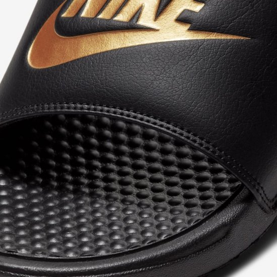 Nike Benassi | Black / Metallic Gold - Click Image to Close
