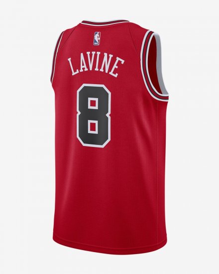 Zach LaVine Icon Edition Swingman Jersey (Chicago Bulls) | University Red / White - Click Image to Close
