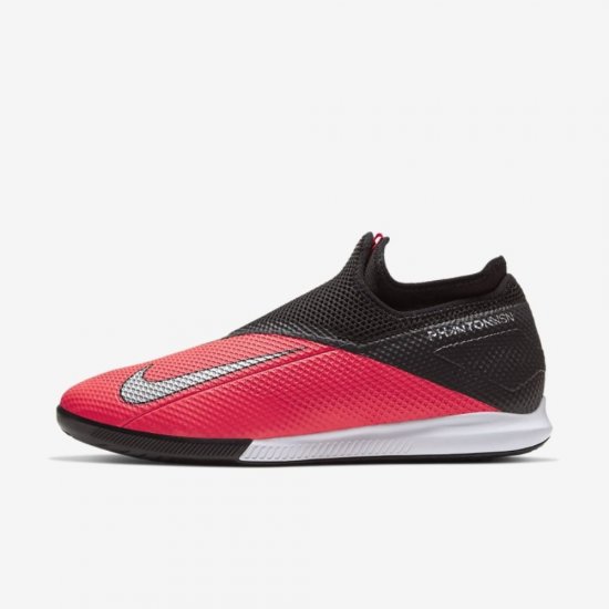 Nike Phantom Vision 2 Academy Dynamic Fit IC | Laser Crimson / Black / Metallic Silver - Click Image to Close