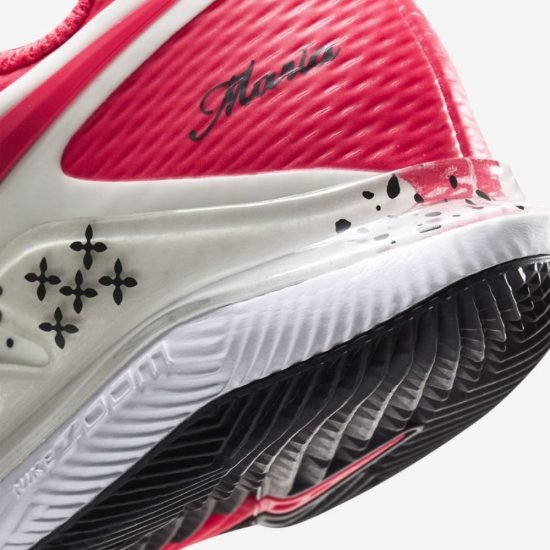 NikeCourt Air Zoom Vapor X | Summit White / Gridiron / Laser Crimson - Click Image to Close