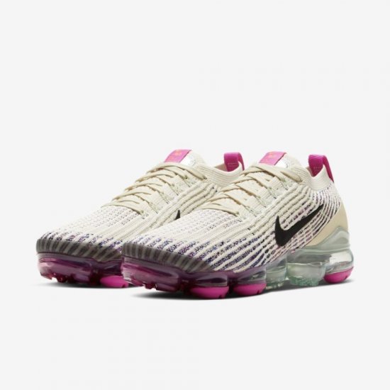 Nike Air VaporMax Flyknit 3 | Fossil / Fire Pink / Hyper Crimson / Black - Click Image to Close