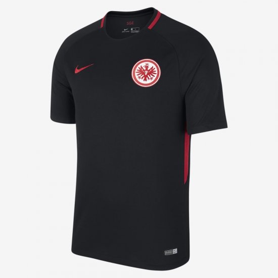 2017/18 Eintracht Frankfurt Stadium Away | Black / University Red - Click Image to Close