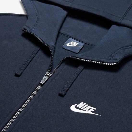 Nike Sportswear Full-Zip | Obsidian / Obsidian / White - Click Image to Close