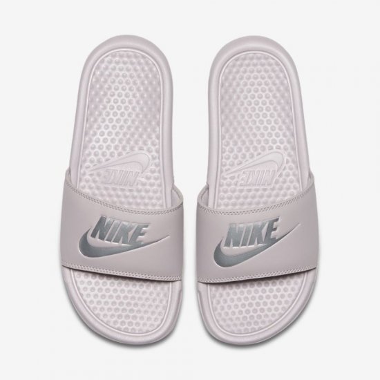 Nike Benassi | White / Metallic Silver - Click Image to Close