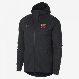 FC Barcelona Tech Fleece Windrunner | Black Heather / Hyper Crimson