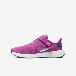 Nike Revolution 5 FlyEase | Active Fuchsia / Black / Metallic Silver