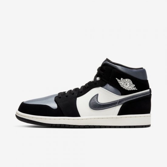 Air Jordan 1 Mid SE | Black / Sail / Smoke Grey - Click Image to Close