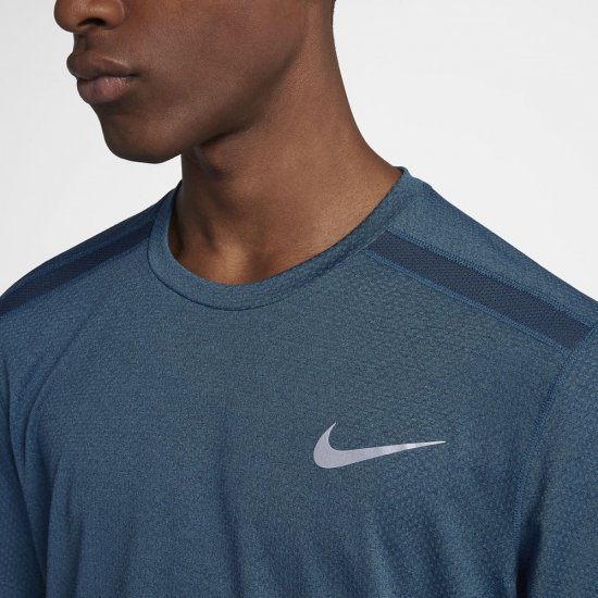Nike Dri-FIT Miler Cool | Blue Force / Heather / Green Abyss - Click Image to Close