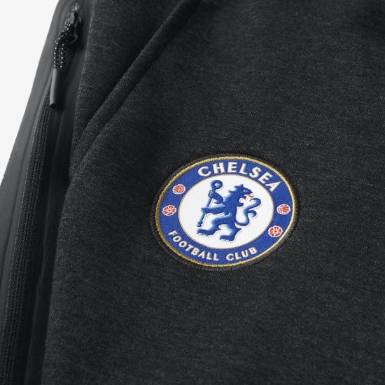 Chelsea FC Tech Fleece | Black Heather / Omega Blue - Click Image to Close