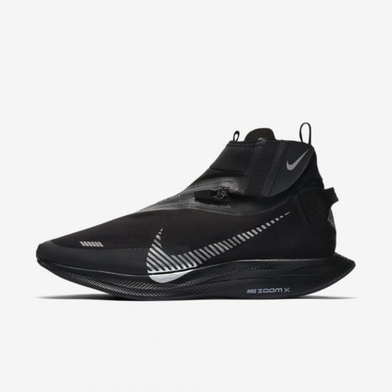 Nike Zoom Pegasus Turbo Shield | Black / Black / Metallic Silver - Click Image to Close