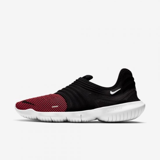 Nike Free RN Flyknit 3.0 | Black / White / Bright Crimson - Click Image to Close