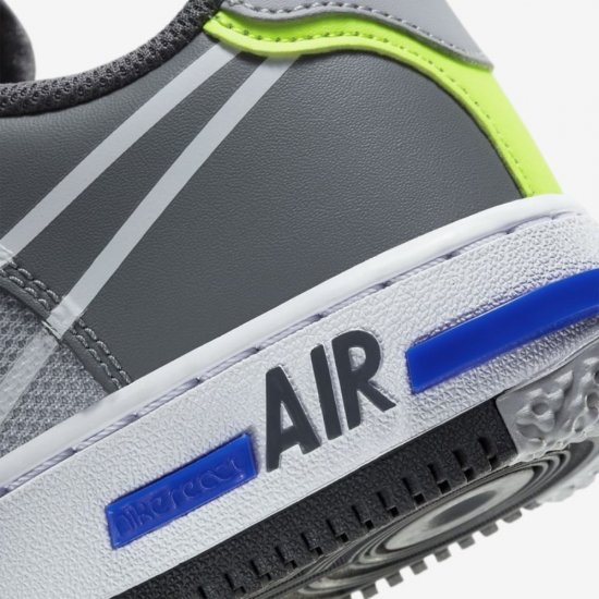 Nike Air Force 1 React | Wolf Grey / Smoke Grey / Dark Grey / White - Click Image to Close