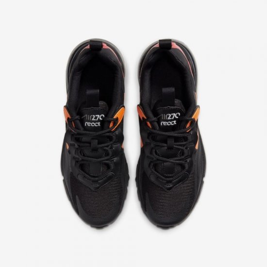 Nike Air Max 270 React | Black / Light Smoke Grey / Magma Orange / Black - Click Image to Close