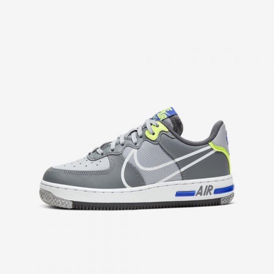 Nike Air Force 1 React | Wolf Grey / Smoke Grey / Dark Grey / White - Click Image to Close