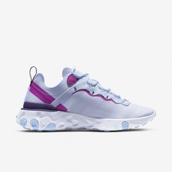 Nike React Element 55 | Football Grey / Hyper Violet / Grand Purple / Psychic Blue - Click Image to Close