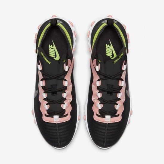 Nike React Element 55 Premium | Black / Coral Stardust / Light Soft Pink / Volt - Click Image to Close