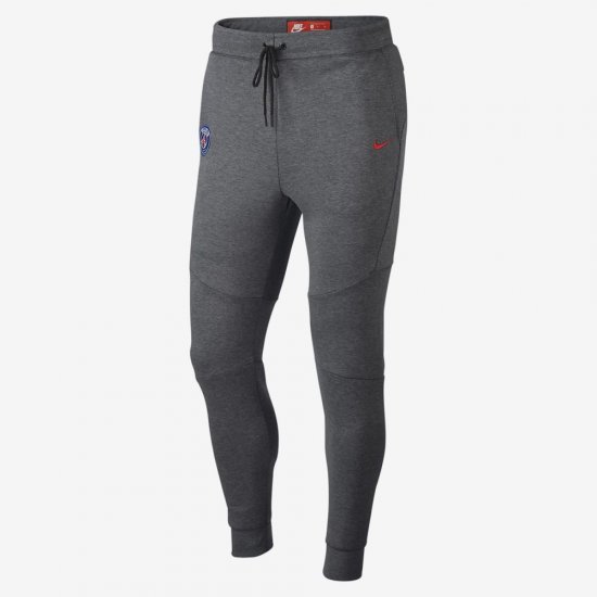 Paris Saint-Germain Tech Fleece | Carbon Heather / Rush Red - Click Image to Close