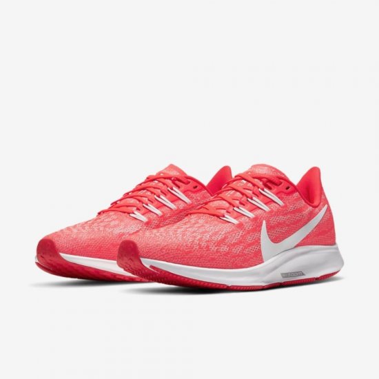 Nike Air Zoom Pegasus 36 | Laser Crimson / Platinum Tint / Track Red / White - Click Image to Close