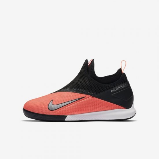 Nike Jr. Phantom Vision 2 Academy Dynamic Fit IC | Laser Crimson / Black / Metallic Silver - Click Image to Close