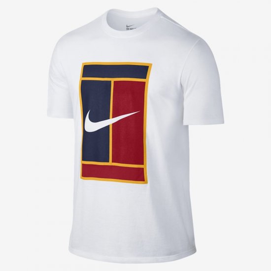 NikeCourt Heritage Logo | White / University Red / Binary Blue / University Gold - Click Image to Close