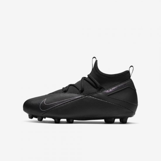 Nike Jr. Phantom Vision 2 Club Dynamic Fit MG | Black / Black - Click Image to Close