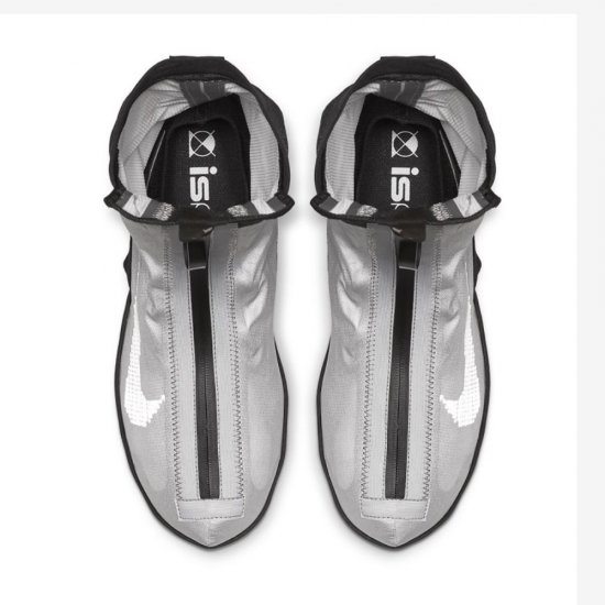 Nike Air VaporMax FlyKnit Gaiter ISPA | Metallic Silver / Black / White / Metallic Silver - Click Image to Close