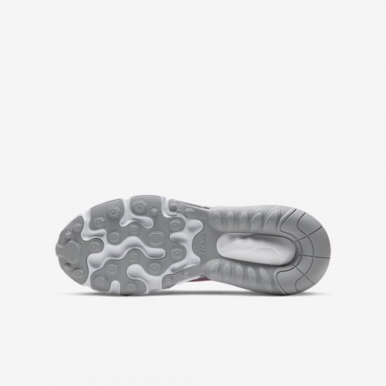 Nike Air Max 270 React | White / Light Smoke Grey / Metallic Silver / Pink - Click Image to Close