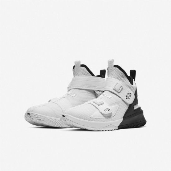 LeBron Soldier 13 FlyEase | White / Black / White - Click Image to Close