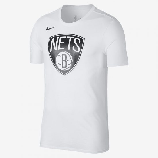 Brooklyn Nets Nike Dry Logo | White - Click Image to Close