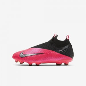 Nike Jr. Phantom Vision 2 Elite Dynamic Fit MG | Laser Crimson / Black / Black / Metallic Silver