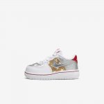 Nike Force 1 Low | White / Metallic Gold / University Red / Metallic Silver