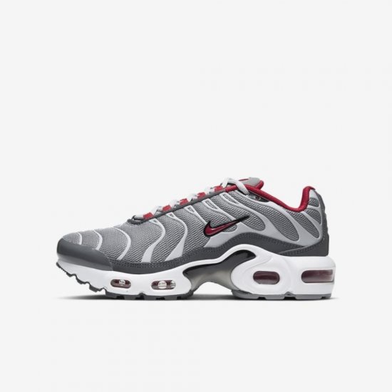 Nike Air Max Plus | Particle Grey / Iron Grey / Grey Fog / University Red - Click Image to Close
