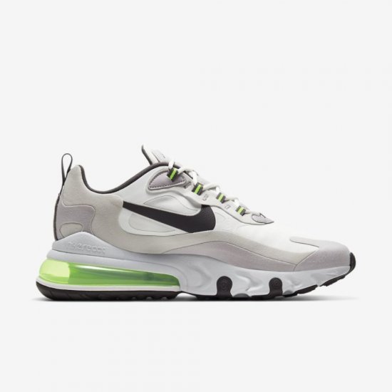 Nike Air Max 270 React | Summit White / Vast Grey / Silver Lilac / Electric Green - Click Image to Close