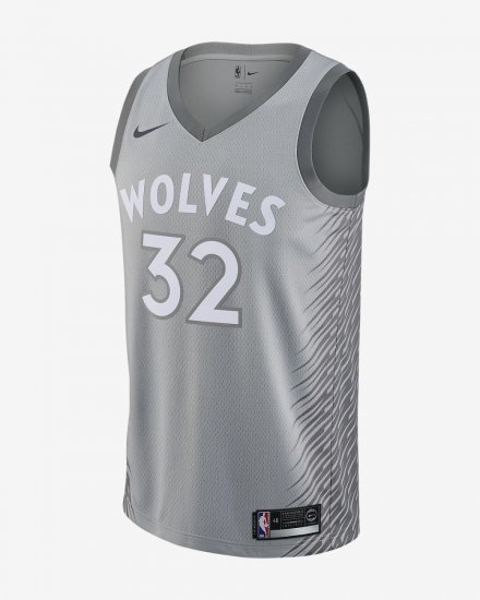 Karl-Anthony Towns City Edition Swingman Jersey (Minnesota Timberwolves) | Flat Silver - Click Image to Close