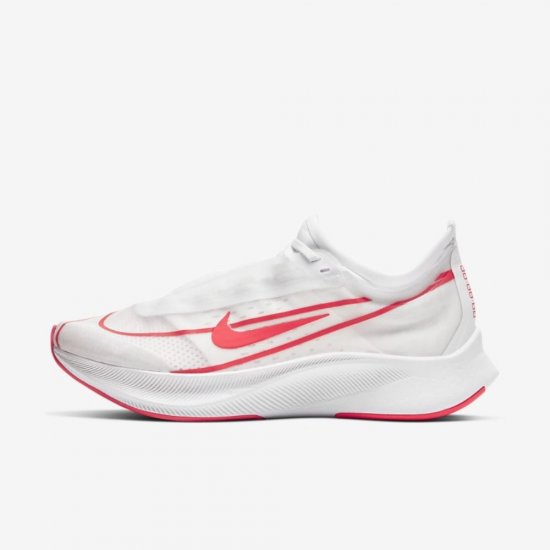 Nike Zoom Fly 3 | White / Metallic Summit White / Laser Crimson - Click Image to Close