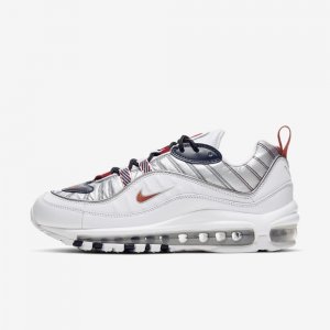 Nike Air Max 98 Premium | White / Wolf Grey / Gym Red / Starfish