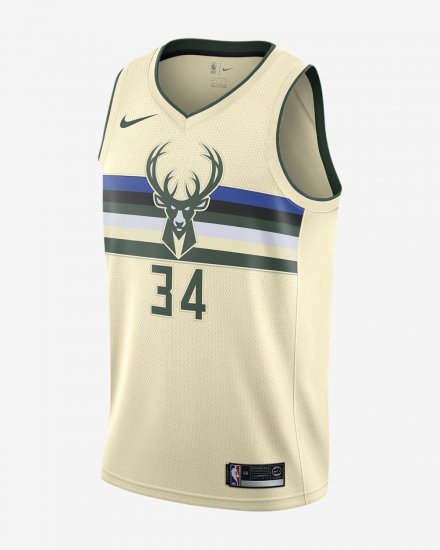 Giannis Antetokounmpo City Edition Swingman Jersey (Milwaukee Bucks) | Flat Opal - Click Image to Close