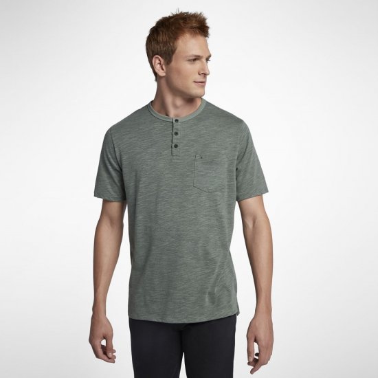 Hurley Dri-FIT Lagos Henley | Clay Green / Black - Click Image to Close